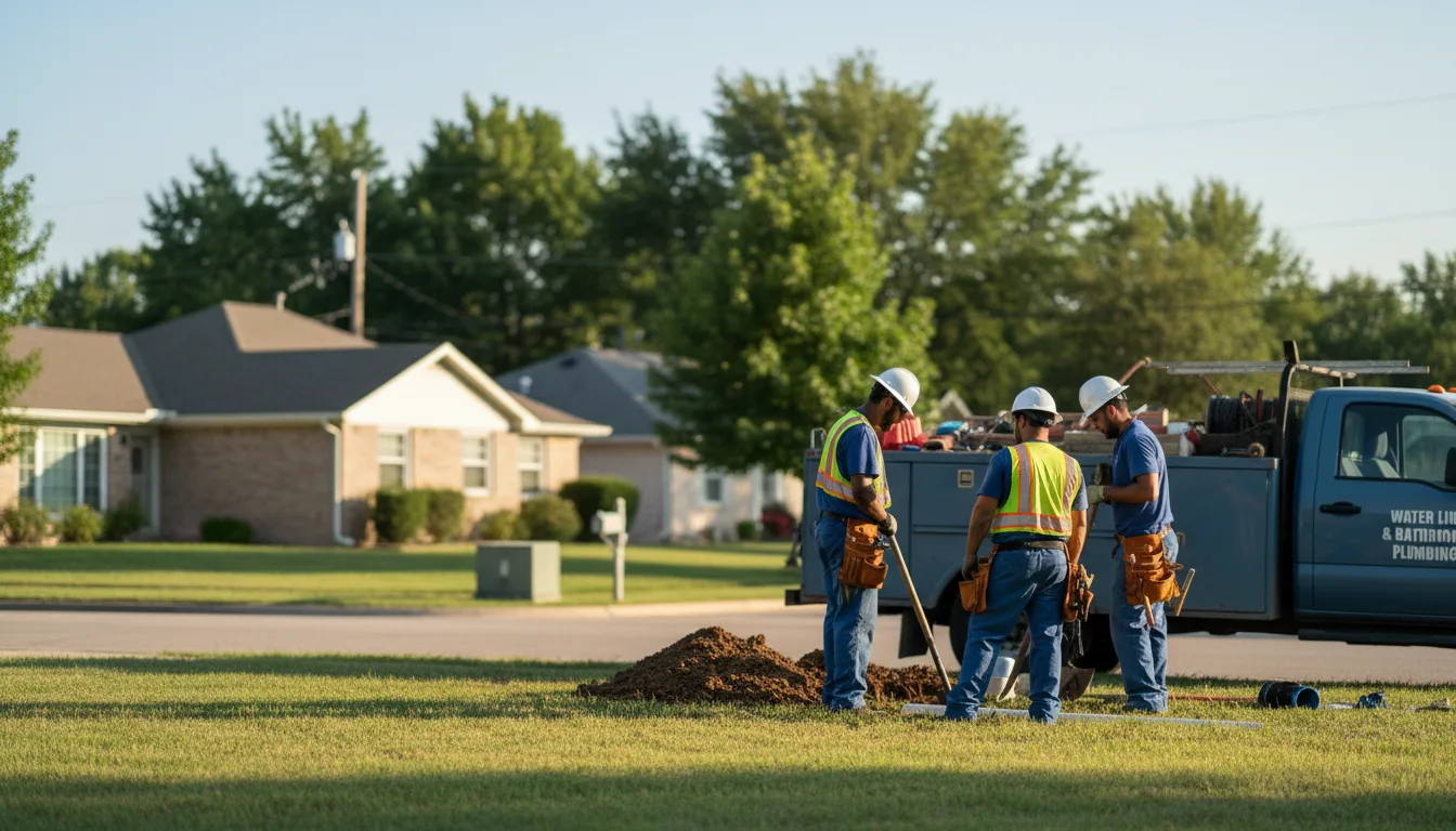 Residential water line and bathroom plumbing service in Anna, OH